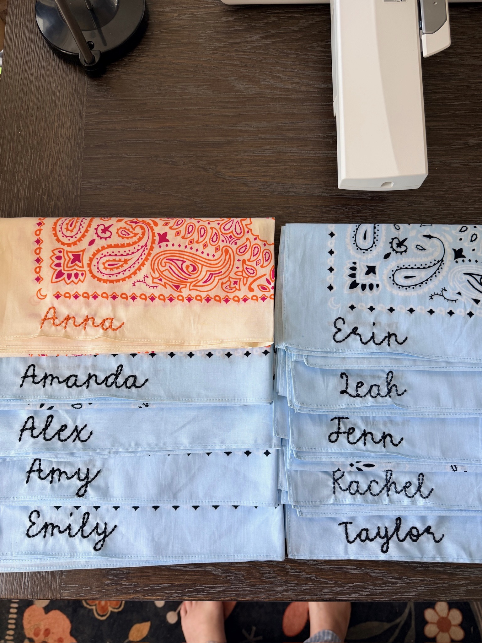 Bridal Party Bandanas — Cotton bandanas · names