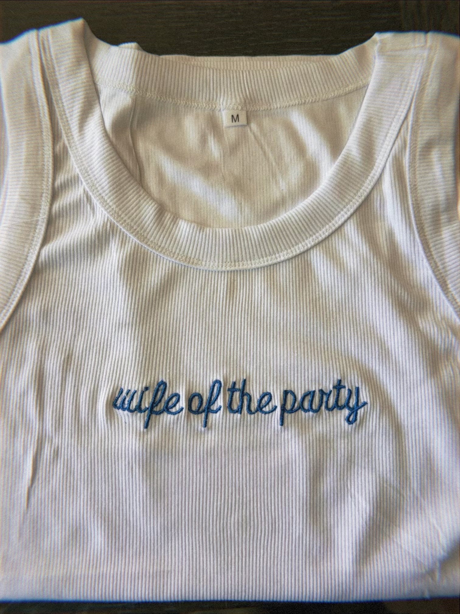 Wife of the Party — Ribbed tank · script